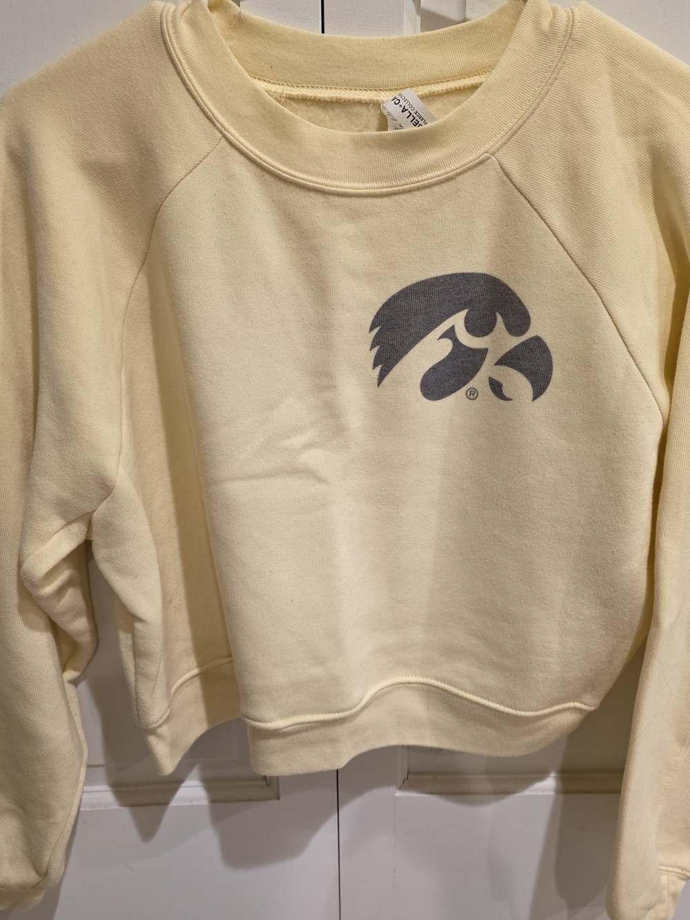 Iowa Hawkeyes Pale Yellow Crewneck Sweatshirt
